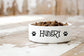 Hungry Paw Print Pet Bowl | 16 oz White Ceramic