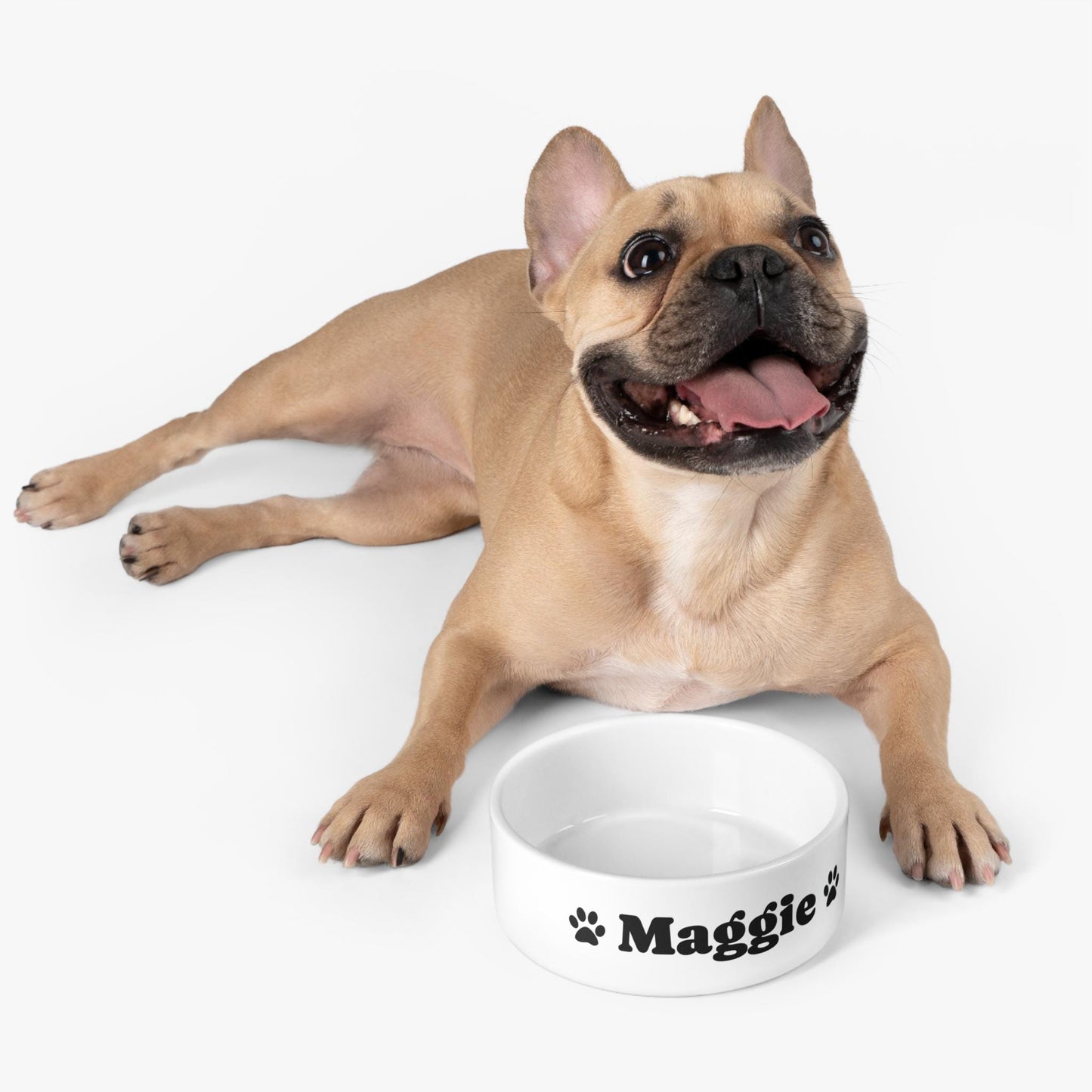 Personalized Name pet bowl | Your Dog's Name 16oz bowl with paw prints