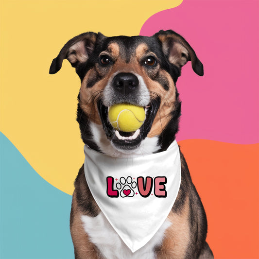 Pet Bandana Collar: Cotton Paw Print, Handmade, Small-XL Sizes; Doggie Fashionista