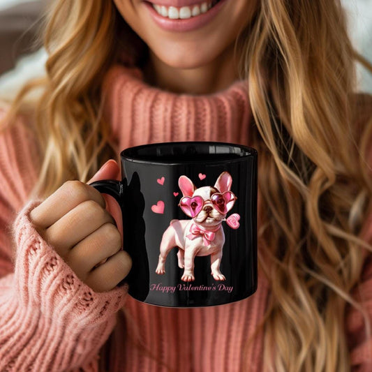 French Bulldog Valentine's Mug | Black 11oz 15oz; Bulldog lover gift
