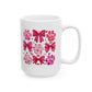 Ceramic Mug with Pink Paw Print and Bow: 11 oz or 15 oz