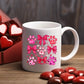 Ceramic Mug with Pink Paw Print and Bow: 11 oz or 15 oz