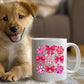Ceramic Mug with Pink Paw Print and Bow: 11 oz or 15 oz