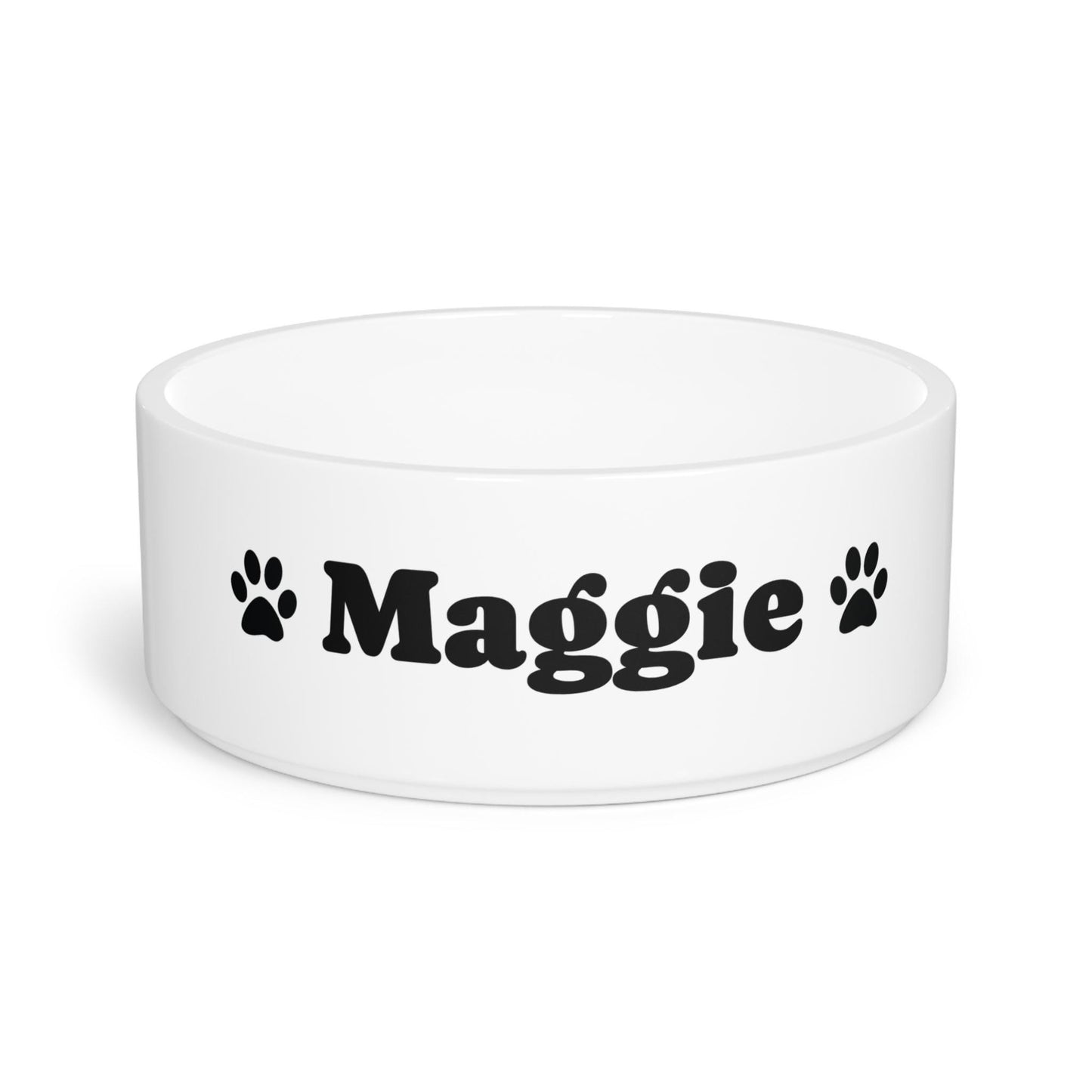 Personalized Name pet bowl | Your Dog's Name 16oz bowl with paw prints