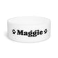 Personalized Name pet bowl | Your Dog's Name 16oz bowl with paw prints