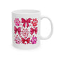 Ceramic Mug with Pink Paw Print and Bow: 11 oz or 15 oz