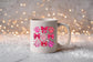 Ceramic Mug with Pink Paw Print and Bow: 11 oz or 15 oz