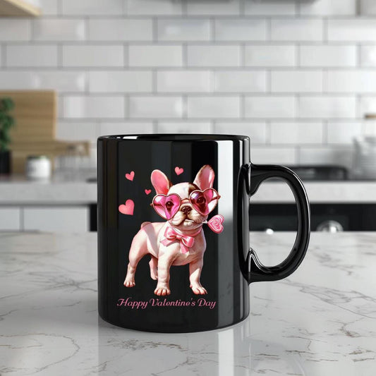 French Bulldog Valentine's Mug | Black 11oz 15oz; Bulldog lover gift
