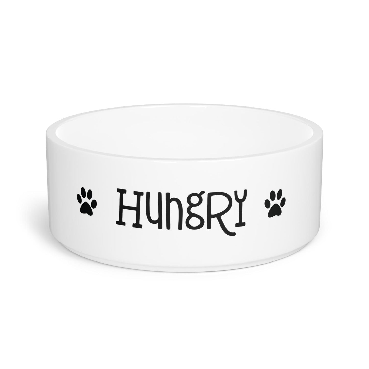 Hungry Paw Print Pet Bowl | 16 oz White Ceramic