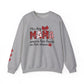 Dog Mama Crewneck Sweatshirt: Heart Sleeve, Paw Print, Gildan 18000