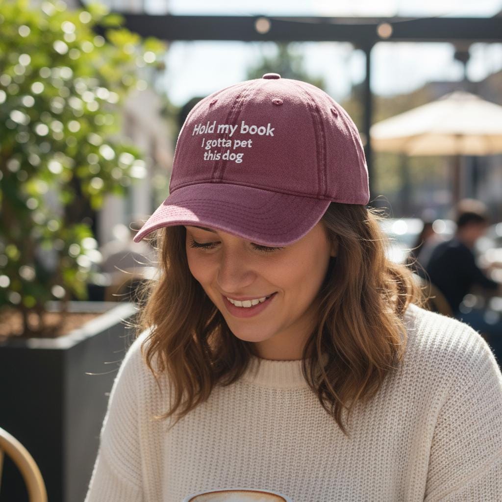 Funny Dog Lover Hat, Embroidered Vintage Baseball Cap