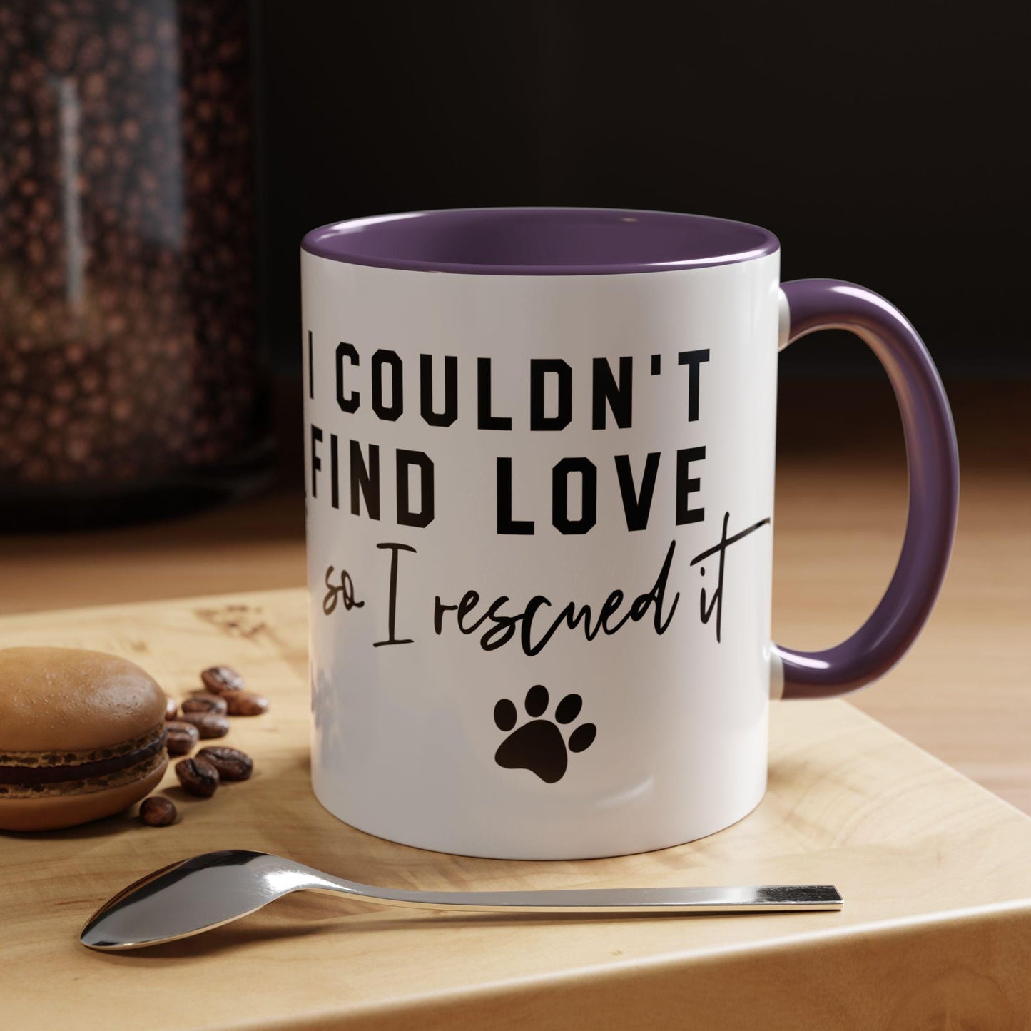 Rescue Pet Paw Ceramic Mug, I Couldn't Find Love So I Rescued It