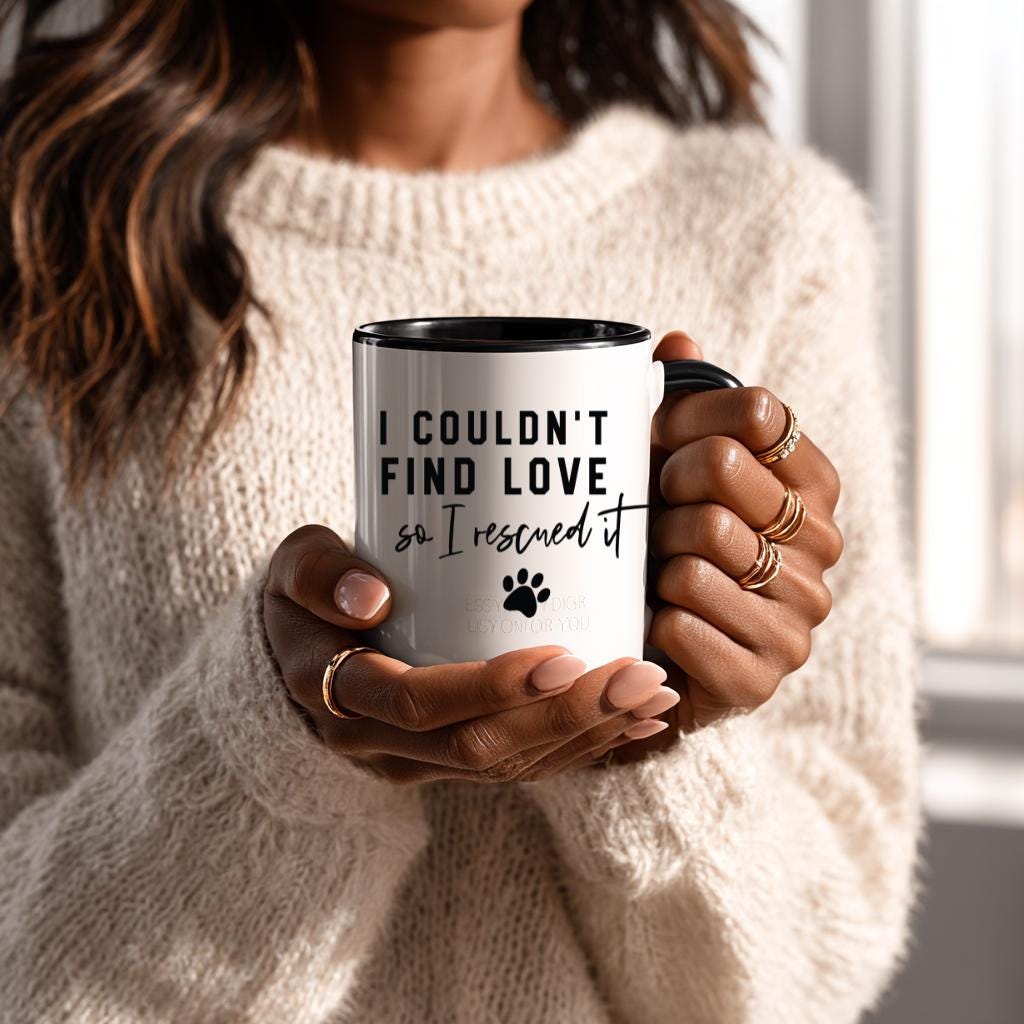 Rescue Pet Paw Ceramic Mug, I Couldn't Find Love So I Rescued It