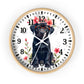Black Labrador with Glasses and Floral Crown Wall Clock | Cute Dog Clock