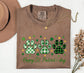 Dog Paw Prints St. Patrick's Day T-shirt | Shamrock Paw Print St Patrick Tee; Lucky Paw Print