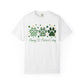 Dog Paw Prints St. Patrick's Day T-shirt | Shamrock Paw Print St Patrick Tee; Lucky Paw Print