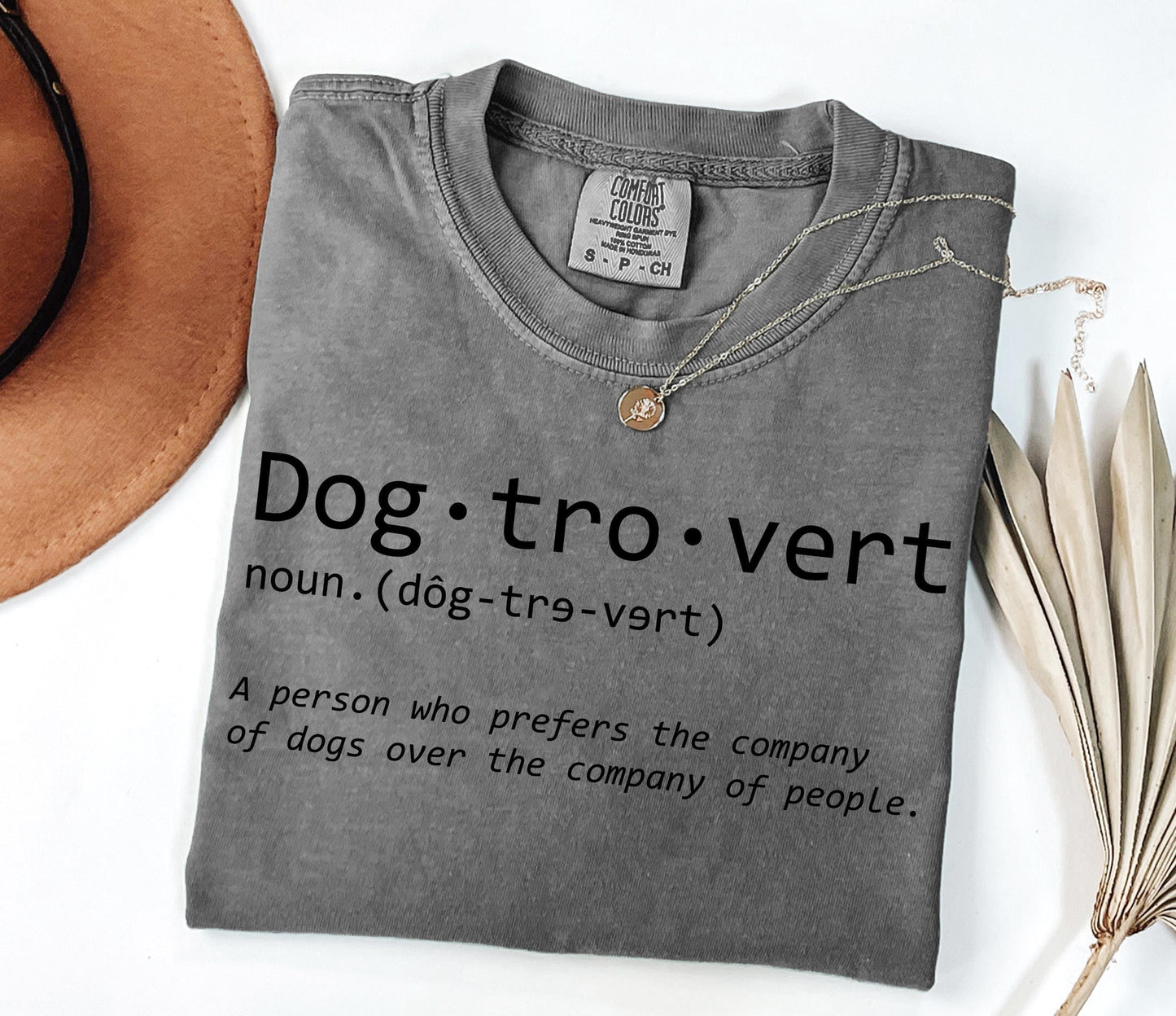 Dog-tro-vert Definition T-Shirt | Dog Lover Typography Tee; Dog Lover Tee