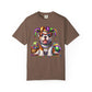Mardi Gras Bulldog Puppy T-Shirt | Jester Hat Beads Carnival Tee; Dog Lover Tee