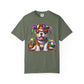 Mardi Gras Bulldog Puppy T-Shirt | Jester Hat Beads Carnival Tee; Dog Lover Tee