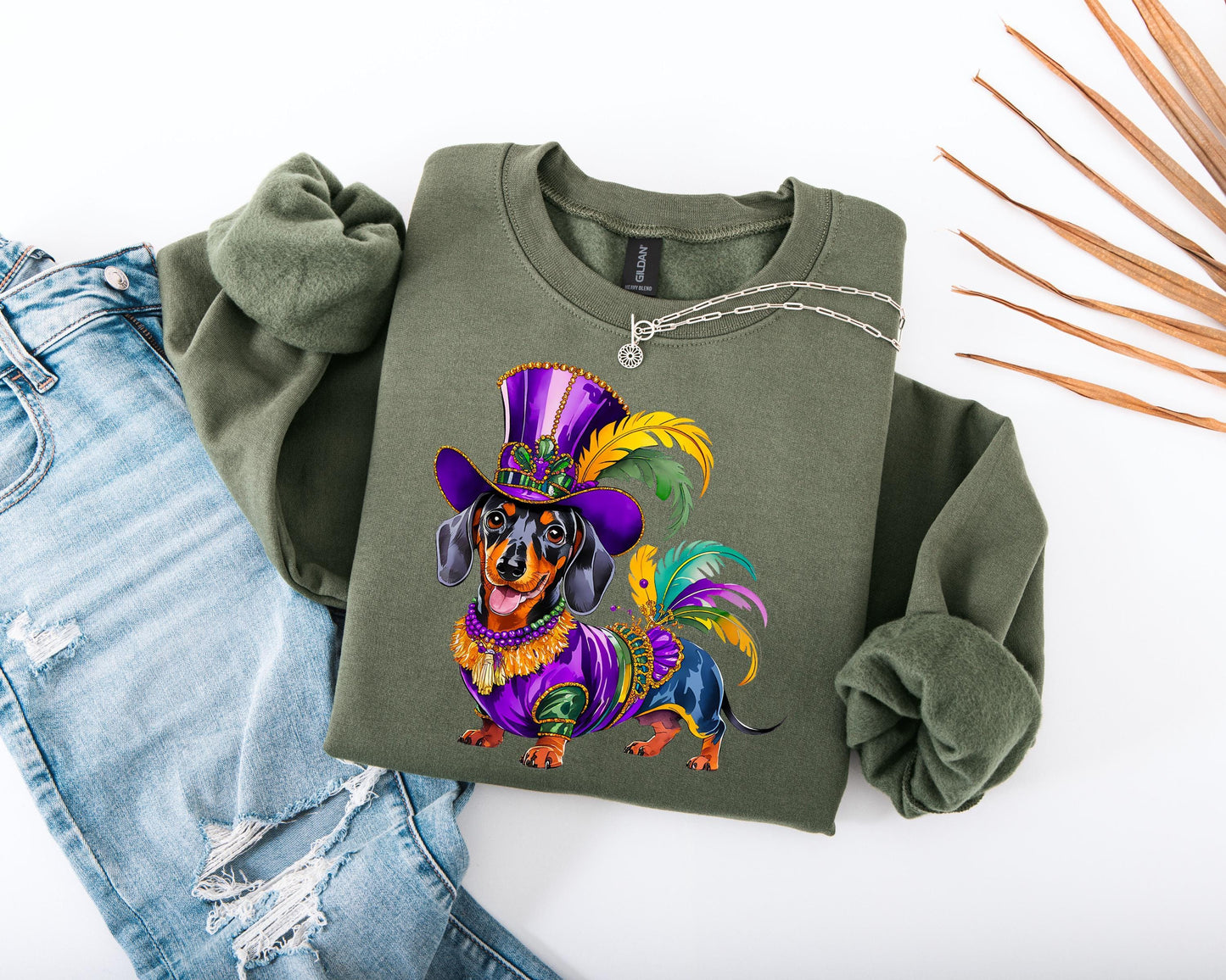 Dachshund Parade Costume Top: Cotton Blend Carnival Crewneck