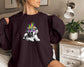 Mardi Gras Puppy Crewneck Sweatshirt | Cute Dog with Feather Mask