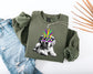 Mardi Gras Puppy Crewneck Sweatshirt | Cute Dog with Feather Mask