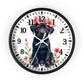 Black Labrador with Glasses and Floral Crown Wall Clock | Cute Dog Clock