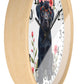 Black Labrador with Glasses and Floral Crown Wall Clock | Cute Dog Clock