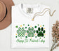 Dog Paw Prints St. Patrick's Day T-shirt | Shamrock Paw Print St Patrick Tee; Lucky Paw Print