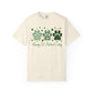 Dog Paw Prints St. Patrick's Day T-shirt | Shamrock Paw Print St Patrick Tee; Lucky Paw Print