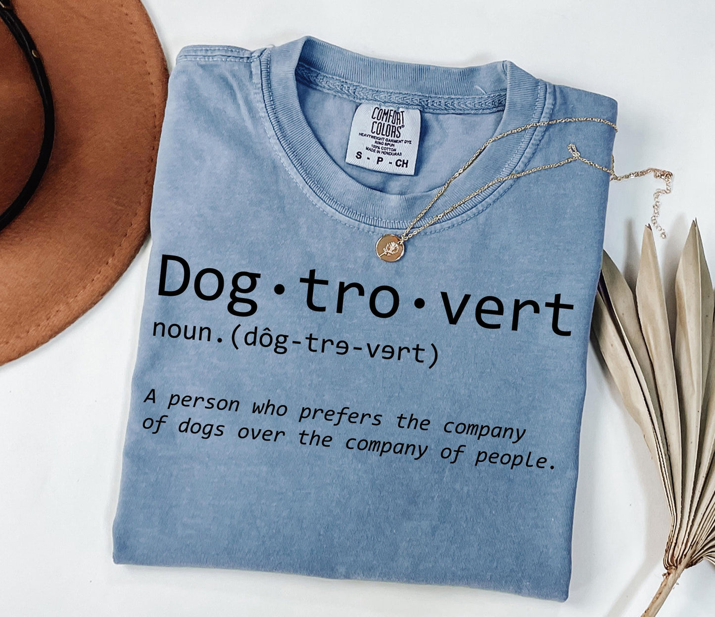 Dog-tro-vert Definition T-Shirt | Dog Lover Typography Tee; Dog Lover Tee