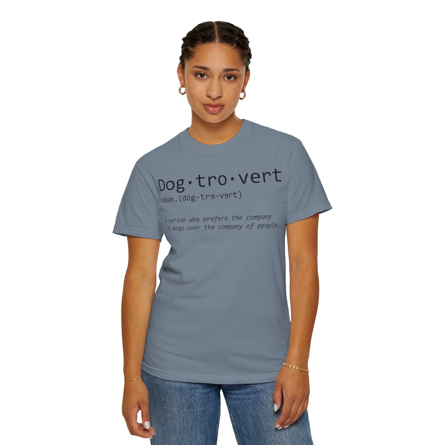 Dog-tro-vert Definition T-Shirt | Dog Lover Typography Tee; Dog Lover Tee