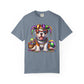 Mardi Gras Bulldog Puppy T-Shirt | Jester Hat Beads Carnival Tee; Dog Lover Tee