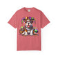 Mardi Gras Bulldog Puppy T-Shirt | Jester Hat Beads Carnival Tee; Dog Lover Tee