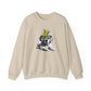 Mardi Gras Puppy Crewneck Sweatshirt | Cute Dog with Feather Mask